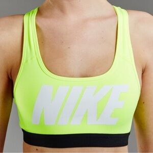 Nike - Pro Classic Dri Fit Sports Bra - Logo Volt Neon Yellow